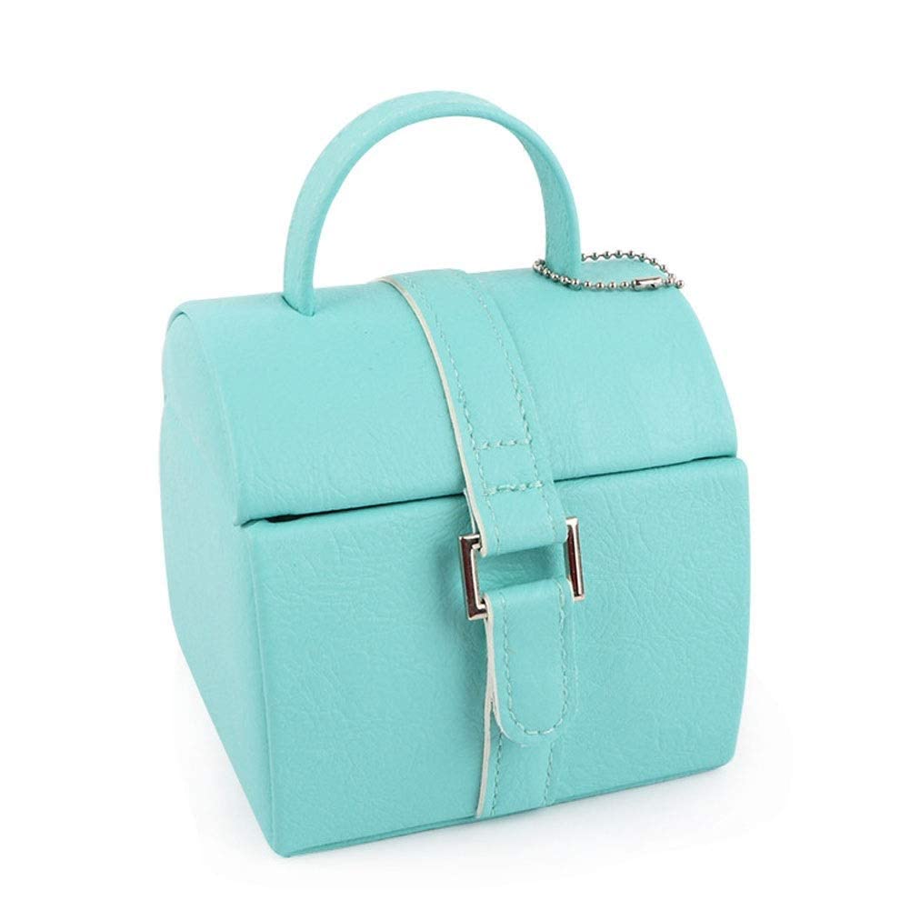 Jewelry Storage Box Gift for Women Leather Jewelry Box Portable Showcase for Jewelry Double Layer Versatile Storage Box for Ring Hand Jewelry New Year Presents (Beige) (Green)
