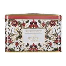 New English Teas Victorian Lotus Flower Tea Tin with 40 Traditional 1869 Blend Teabags, Inspired by Embroidery & Textile Designs