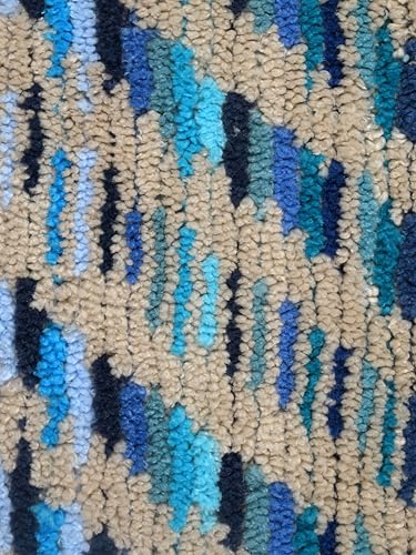 Image of Saral Home Microfiber Bathmat & Jute Doormat Set. 40x60 cm, Pack of 2 (Blue, 40X60-2PC, Diamond)