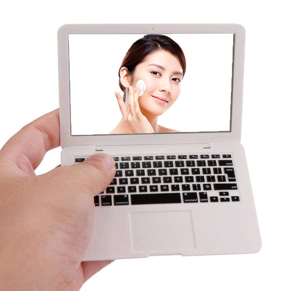 Xiton1PC Laptop Shaped Makeup Mirror Mini Pocket Mirror Portable Compact Makeup Mirror Cosmetic Beauty Tool For Travel Use(White)