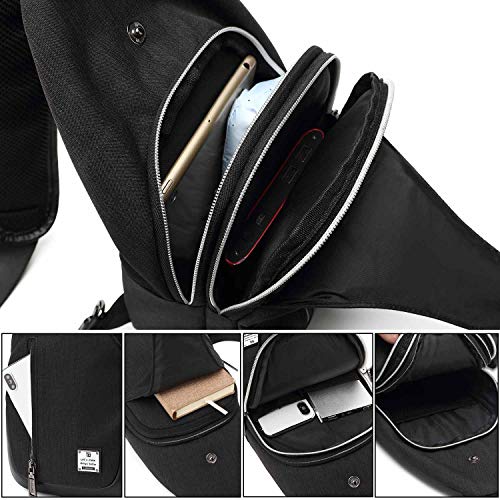 Tuowan Small Sling Bag Crossbody Backpack Over The Shoulder Bag For Men Women Travel Outdoors, Lightweight Sling Purse Chest Pack (Large Grey) #TOP5