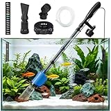 6-in-1 Electric Aquarium Gravel Cleaner, 530GPH Fish Tank Vacuum Cleaner with Water Changer, Sand Washer, Debris Remover & Circulation Pump, Quiet 32W Pump