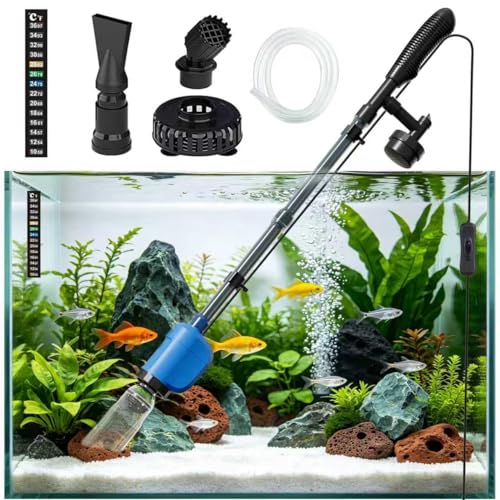 FOUSIUTIM 6-in-1 Electric Aquarium Gravel Cleaner, 530GPH Fish Tank Vacuum