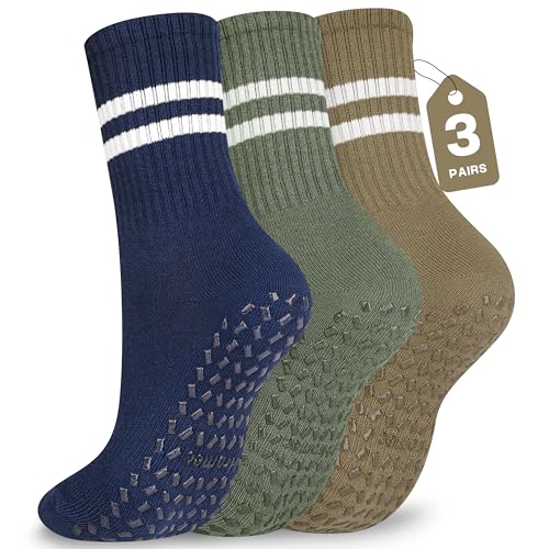 Image of Pilates Socks with Grips for Yoga, Barefoot, Ballet, Barre, Hospital Non Slip Anti Skid Socks for Women and Men