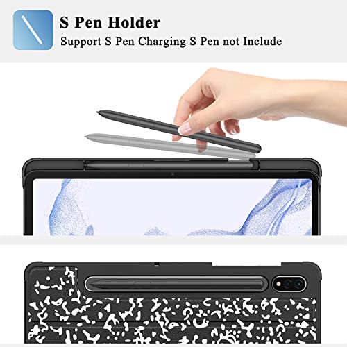 Supveco Case For Samsung Galaxy Tab S8 / Tab S7 11 Inch With S Pen Holder, Ultra Slim Protective Case Smart Cover With Auto Sleep/Wake For Galaxy Tab S8 / S7 Tablet 2022 / 2021, Book #TOP2