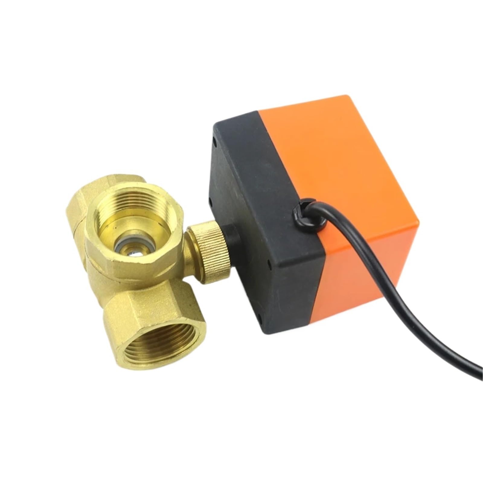 Válvula de bola motorizada de 3 vías latón DN25 un pulgada Tipo T control eléctrico DC12V-24V