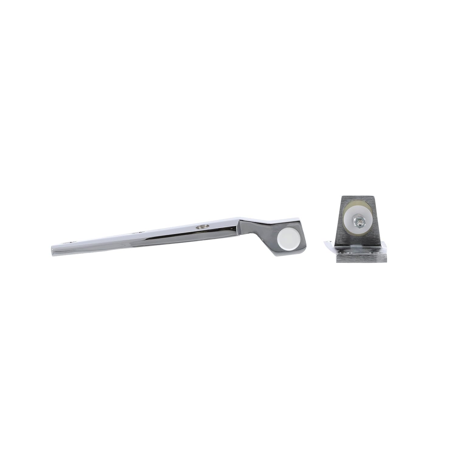 1-3/4" Offset Satin Chrome Cam-Rise Walk-in Door Hinge with Spring Assist