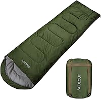 Vista 1 de 3-4 Season Sleeping Bag for Adults & Kids, Lightweight Warm Cold Weather Camping Bag with Waterproof Compression Sack – Portable for Hiking
