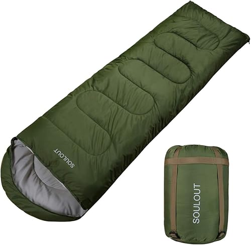 3-4 Season Sleeping Bag for Adults & Kids, Lightweight Warm Cold Weather Camping Bag with Waterproof Compression Sack  Portable for Hiking,