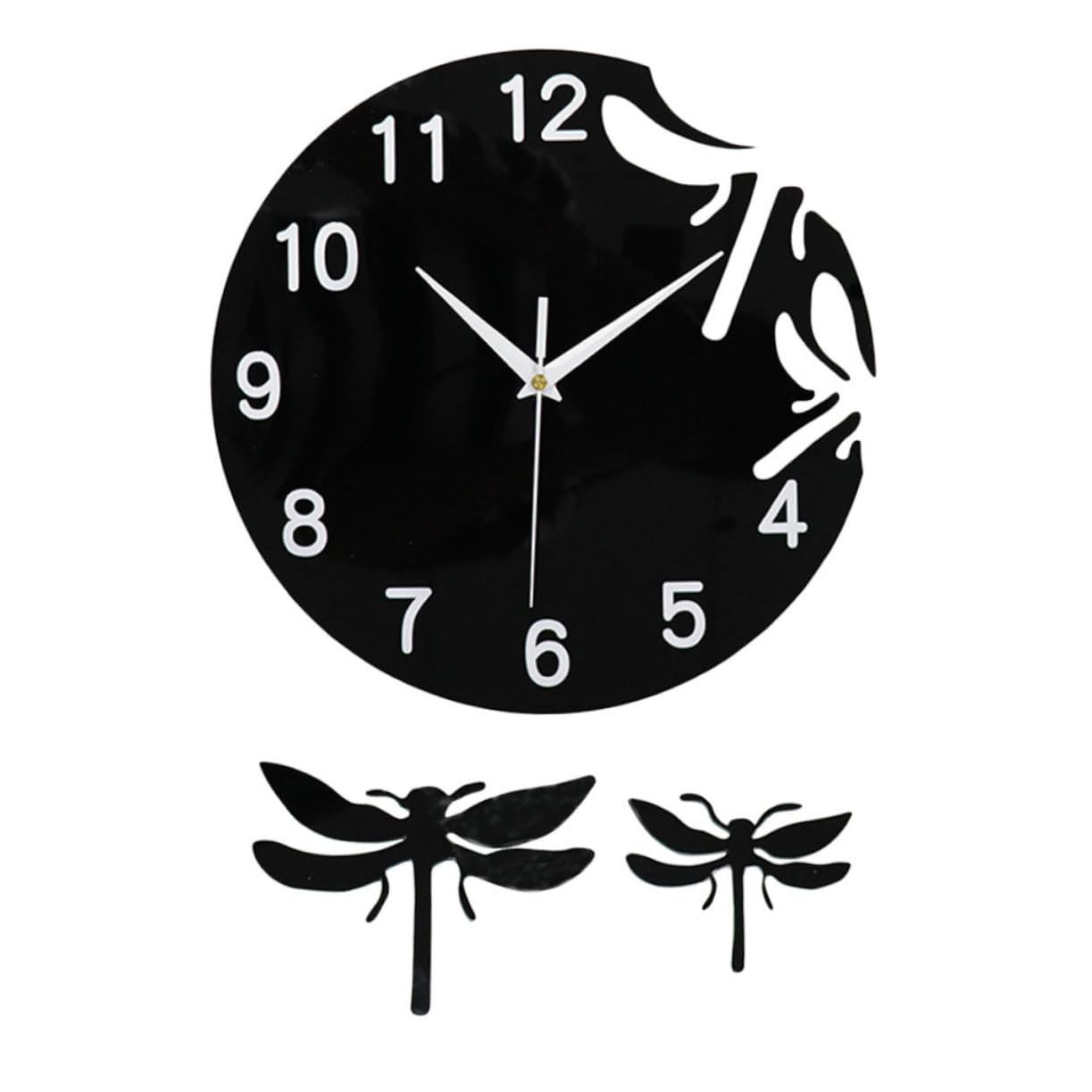 Horloge murale libellule silencieuse en acrylique POPETPOP pour chambre