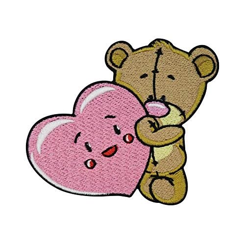 Finally Home Süßer Teddybär mit Herz in den Armen Patch zum Aufbügeln | Teddy Bär Patches, Glücksbärchi Bügelflicken, Flicken, Aufnäher für Babys & kleine Kinder Jungen & Mädchen