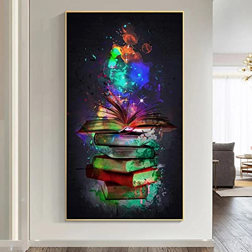 Póster de libros arte abstracto sobre lienzo cuadro urbano para pared dormitorio