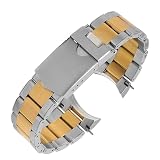 WHARGTSL Cinturino for Orologio in Acciaio Inossidabile 316 Adatto for Cinturino for Orologio Tudor da Uomo in Acciaio Massiccio Fit for Bocca ad Arco, Accessori da Polso da 22 mm(Steel Gold(MD))