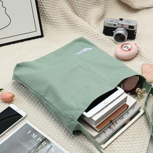 Image of COOLOME Canvas Tote Bag for Women - Crossbody, Shoulder, Travel & Beach Bag