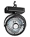 REENUO Portable Camping Fan, Small Tent Fan with Hanging Hook, 40 Working Hours Rechargeable USB Battery Fan with LED Lights for Desk, Bedroom, Travel & Emergency Kit