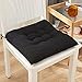 Kwadratowa Poduszka Na Krzesło,5 cm Pogrubienie Jednolity Kolor Miękka Podkładka Na Krzesło Z Krawatami Poduszka Na Krzesło Biurowe Podkładka Na Krzesło Studenckie 38x38cm czarny
