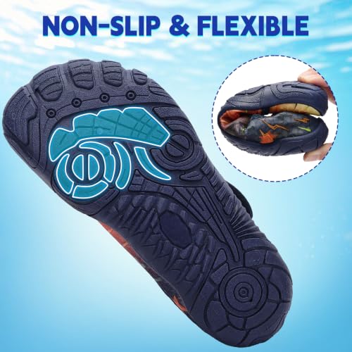 Image of Kids Water Shoes Boys Girls - Wide Toe Box Quick Dry Barefoot Shoes Breathable Non Slip Aqua Athletic Sneakers for Swim Beach Pool Kayak Hiking Sand Walking Travel Essentials (Little Kid /Big Kid)