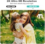 2K UHD Smart Wireless Security Cameras,WiFi Camera with Color Night Vision, Motion Detection, 2-Way Audio, Weatherproof, Cloud/SD Storage for Home Security (2.4GHz Only) (White 2 Pack)