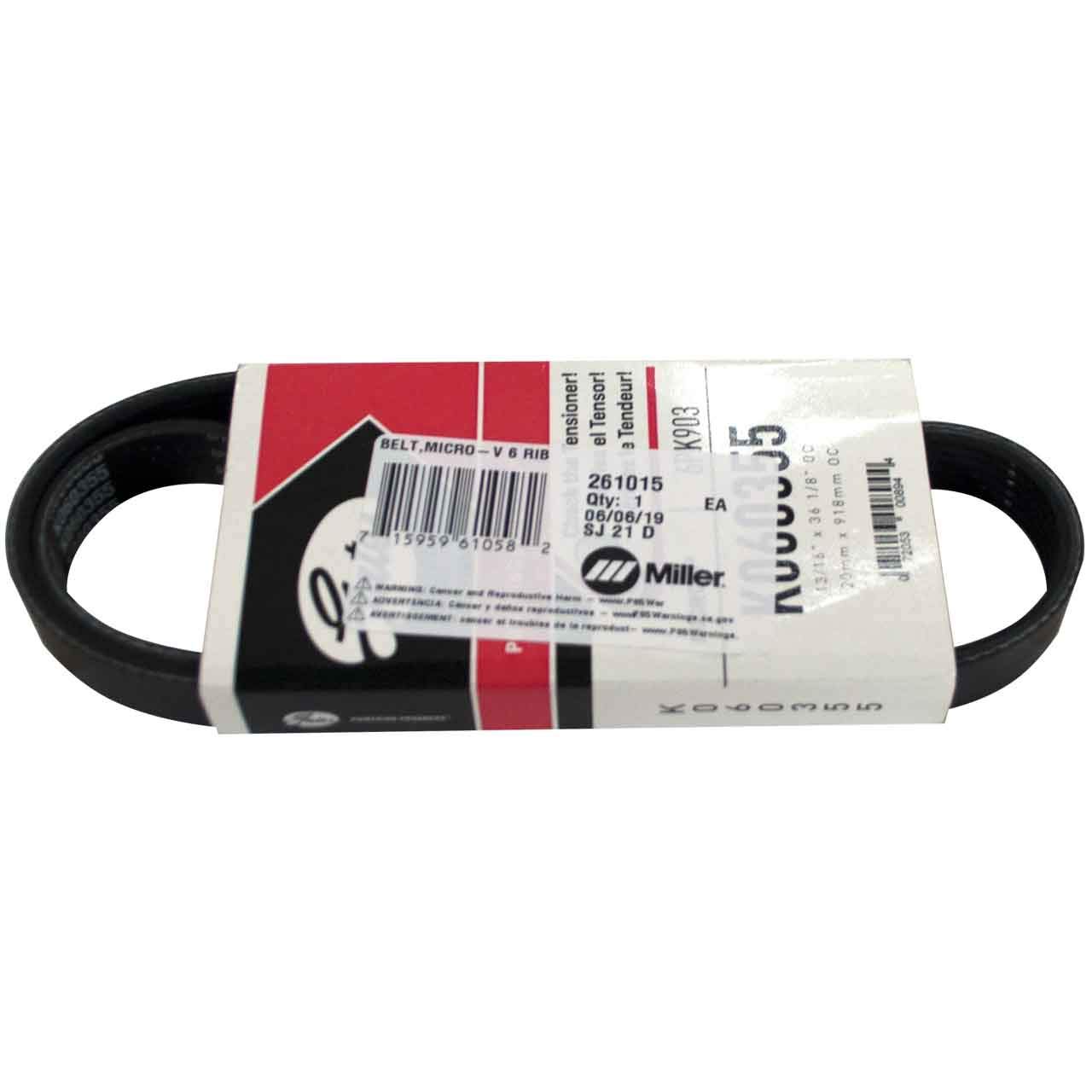 Miller 261015 Belt, Micro-V 6 Rib