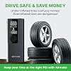 Airmoto Tire Inflator Portable Air Compressor - Air Pump For Car Tires with Digital Pressure Gauge, LED Light and Auto Shut-Off Function - Cordless Pump for Car, Motorcycle, Bicycle, Ball
