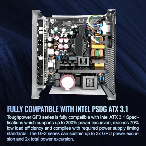 Image of Thermaltake Toughpower GF3 850W; ATX 3.1; Native PCIe 5.1 12V-2x6; Flat Cables; Color Matched Connectors; Japanese Main Capacitors; 135mm Fan; 80 Plus Gold Certified; Black; PS-TPD-0850FNFAGU-4