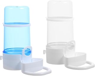 2pcs Automatic Bird and Hamster Food Feeder Set, Portable Bird Cage Feeder Water Dispenser, Blue and Plastic, Suitable for Parrots and Small Pets at Home