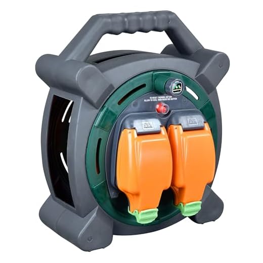 Masterplug HLP2013/2IP 20m Outdoor IP Rated Cable Reel with Weatherproof Sockets 13A Case Reel (2 Sockets)