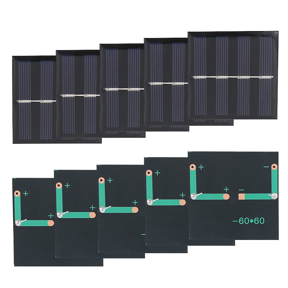 dream_light Mini Solar Panel, 10Pcs 2V 100mA 0.2W 60x60mm Polysilicon Small Solar Cell Module for DIY Solar Power Lights Toys Charger