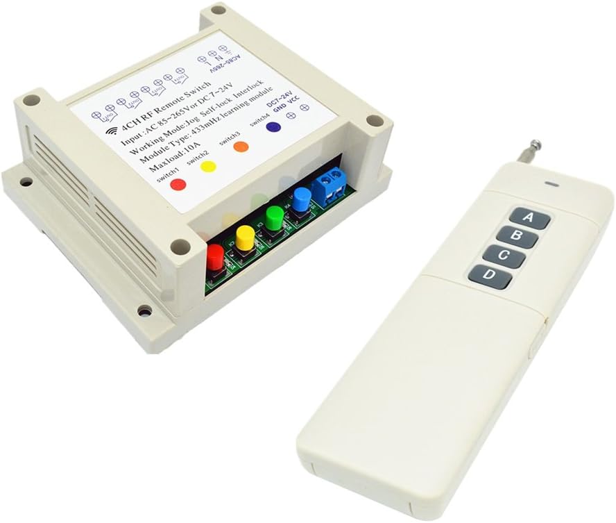 Radio Switch DC 7 28V 4 CH Garage Door Light Remote Control