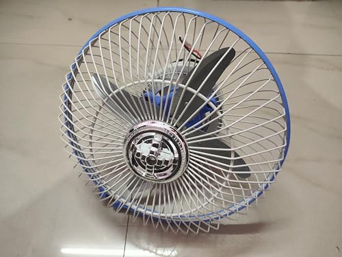 Image of Generic 8 Inch 12Volt High Speed 4 Blade DC Fan for Car /Bus /Trucks /Auto - Modern Oscillating Wall Mount Electric Fan - Multicolour