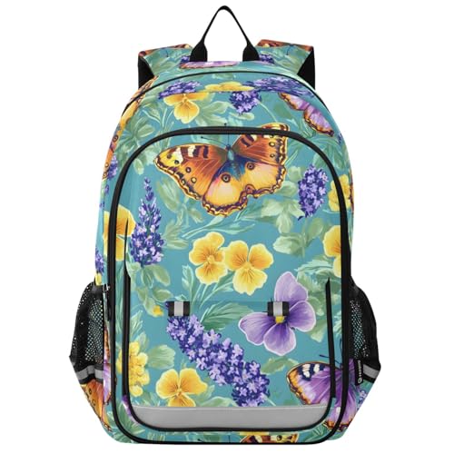 Sac à dos pour ordinateur portable enfants violet papillon pour le collège et lycée au quotidien