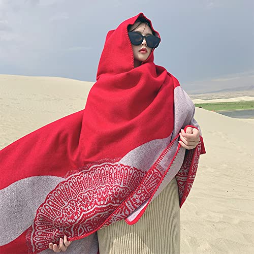 Chinese ethnic style shawl, women's large Pashmina cape, shawl, women's patterned color matching scarf, shawl2