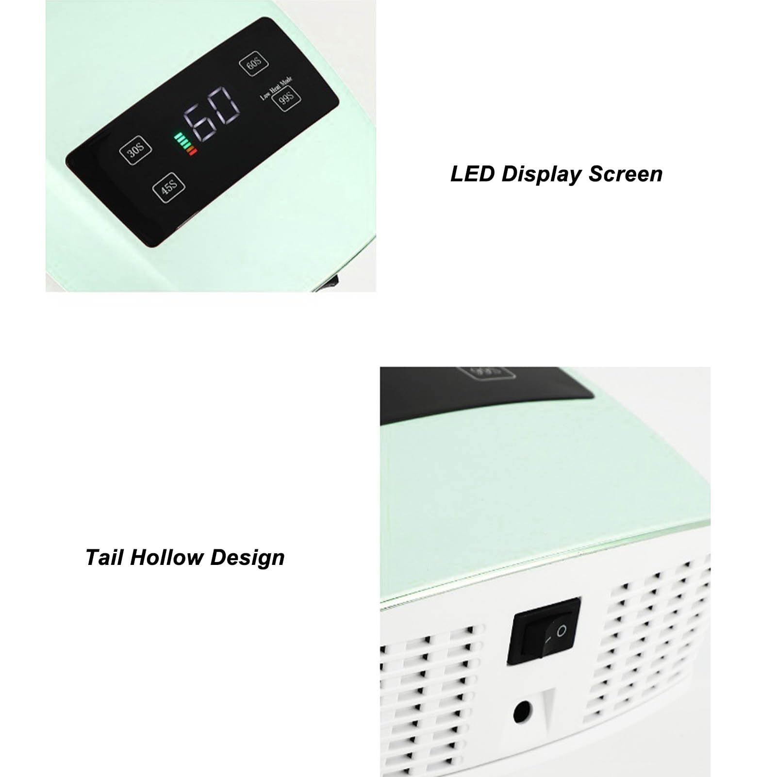 Sèche-Ongles Gel 96W, 32 Puces Lumineuses, 4 Réglages de Temps, écran LED, Lampe de Polymérisation pour Vernis à Ongles, 100 240V (Prise UE)