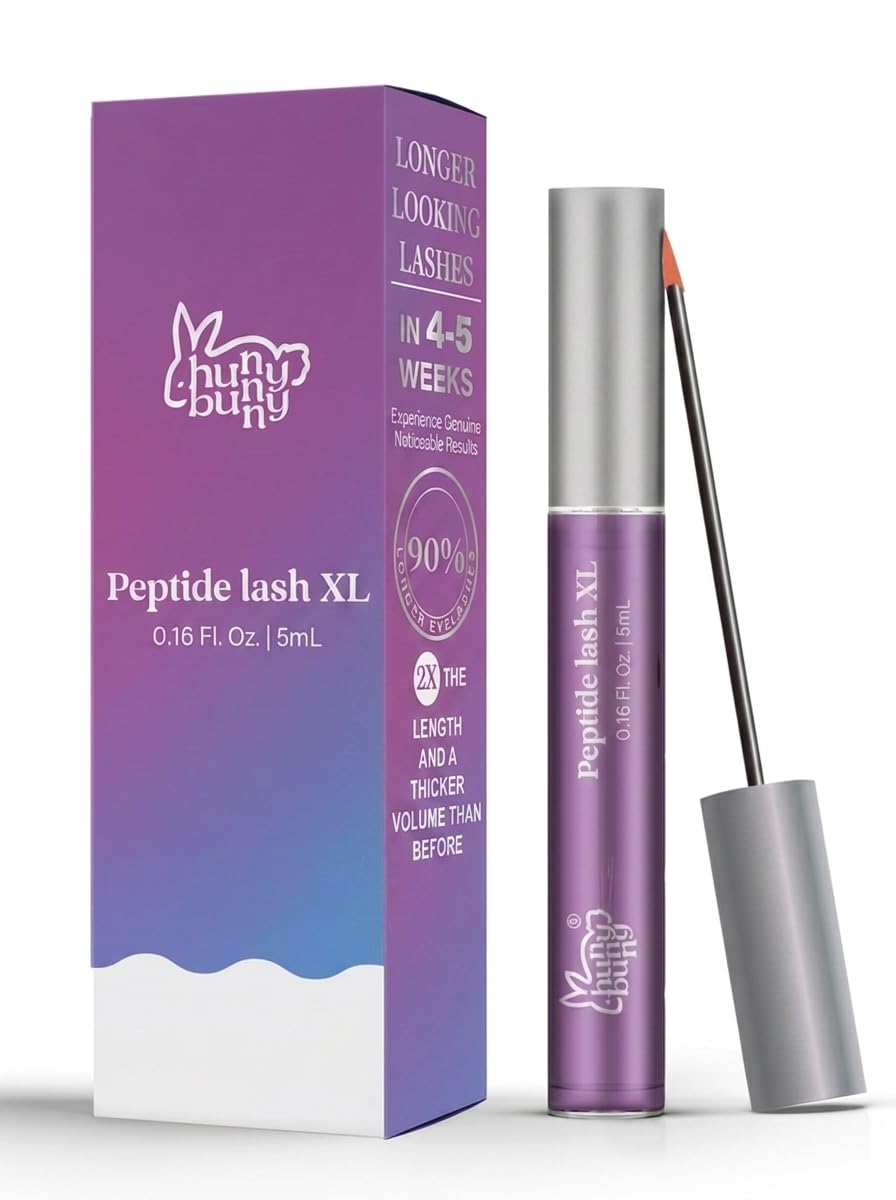 Hunny Bunny Peptide Lash XL Eyelash Growth Serum - Prostaglandin Free - Sensitive Eye Safe - Conditioning Complex for Fuller, Longer Lashes - 60-Day Supply | Made in USA