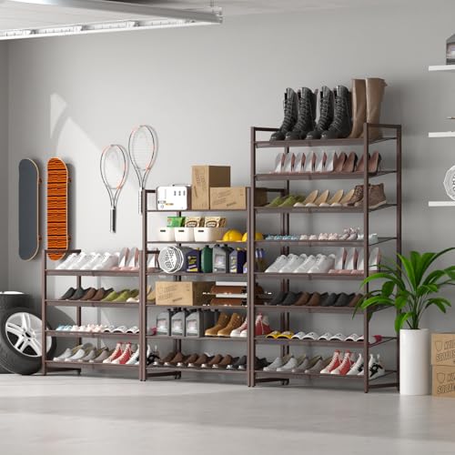 Image of Metal Shoe Rack for Closet,entryway, 4-Tier Shoe Organizer, Adjustable Flat or Angled Shelves, Holds up to 20 Pairs Shoes