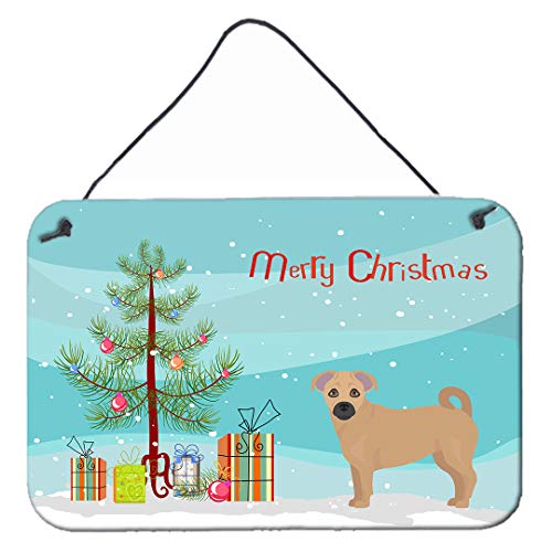 Caroline's Treasures CK3845DS812 Tan Jug Christmas Tree Wall or Door Hanging Prints Aluminum Metal Sign Kitchen Wall Bar Bathroom Plaque Home Decor, 8x12, Multicolor