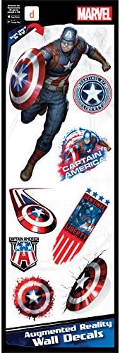 Captain America Marvel Avengers Augmented Reality Small Wall Decal Peel & Stick Removable Vinyl 8 Stickers