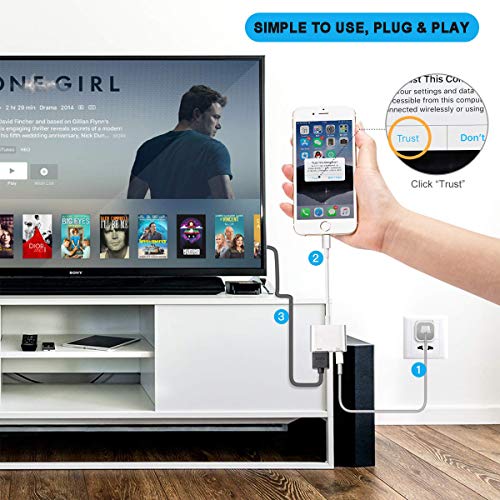 Qualihome Compatible with iPhone iPad to HDMI Adapter - Image 4