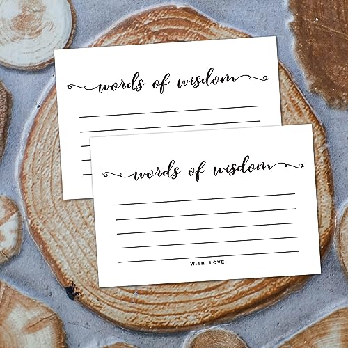50 Words of Wisdom Advice Cards, Advice and Wishes Cards-Marriage or Wedding Advice Cards-Well Wishes for Bridal or Baby Shower Party Games, 4\"x6\" Cards - Thumbnail 2
