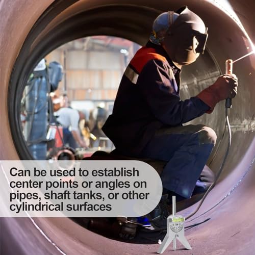 Rohrmarkierungs Zentrierwerkzeug, Rohrmarkierungswerkzeug Pipe Center Finder mit 10,16cm Y-Basis und Verstellbarem Blasenwinkelmesser zum Messen von Rohrdurchmessern Über 12,7mm und Mehr