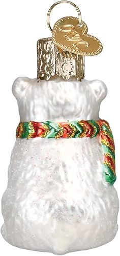 Vista 3 de Old World Christmas Gumdrops - Mini oso polar soplado de cristal para árbol de Navidad