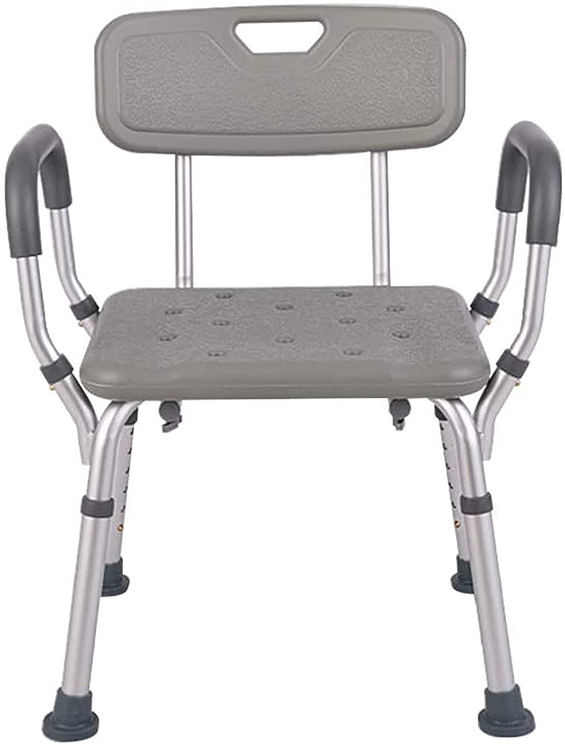 X&Z-XAOY Silla De Ducha De Alta Resistencia con Reposabrazos De Espalda,Banco De Taburetes De Baño,Asiento De Ducha De Bañera Ajustable,Marco De Aluminio For Discapacitados con Patas De Goma