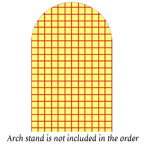 FiVan Arched Backdrop for Birthday Wedding Banquet Bridal Baby Shower Party Decoration Arch Wall Stretchy Fabric Cover Photography Background 4x7ft Yellow Plaid Background by FiVan - Image 2