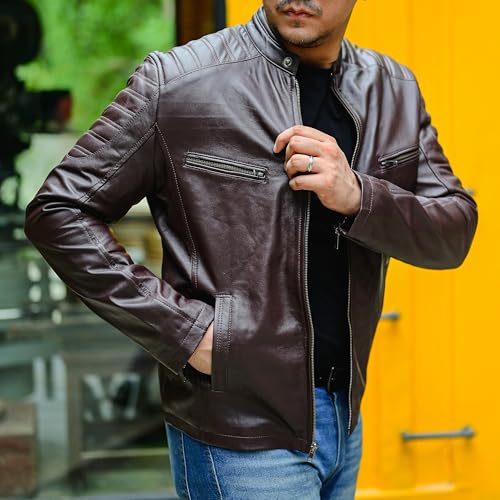 Jild Timeless Classic Leather Jacket Men - Biker Style Real Lambskin Café Racer Vintage Look Motorcycle Jackets for Men3