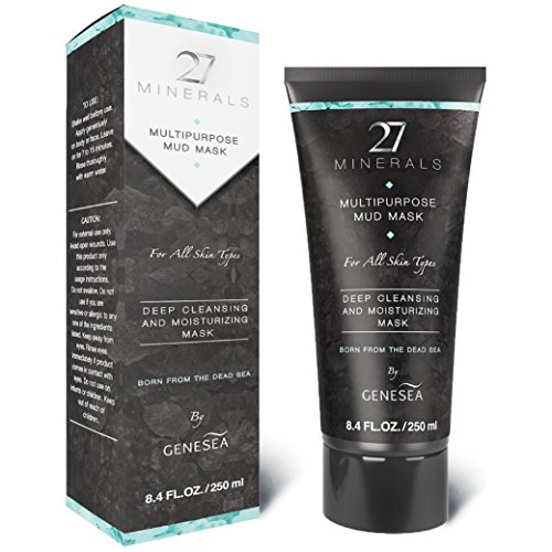 Genesea Dead Sea Mud Mask For Facial Treatment - Helps Reduces the Appearance of Wrinkles, Pores and blackheads - For Face Skin & Body - Natural Dead Sea Spa beauty product - Men and Woman - 8.4 fl oz