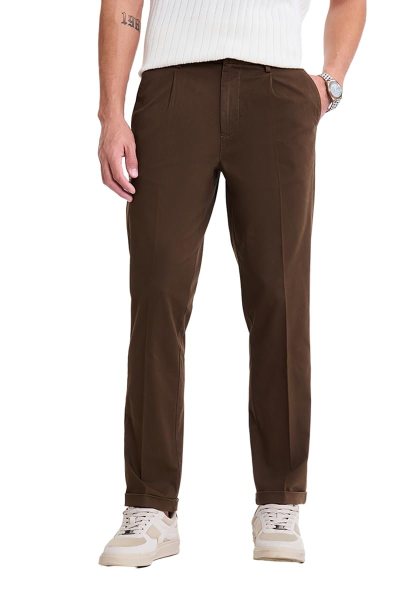 snitch Men Chinos Casual Wear | Slim Fit Straight Leg Flat Front Washed Style with Turned-up Hem | Premium Cotton Stretch & Breathable Fabric for Office, Travel & Daily Use-picture-45
