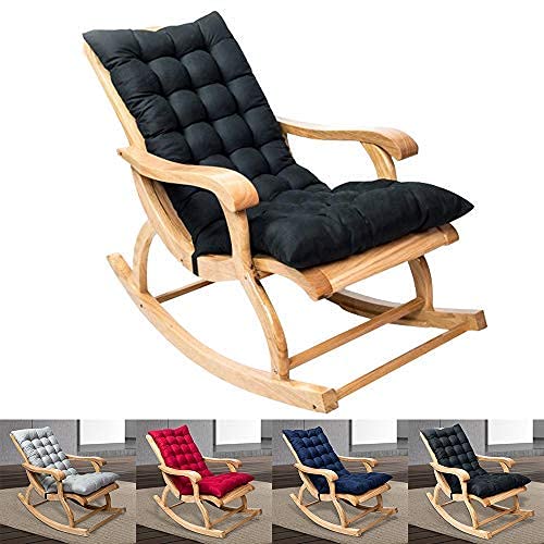 78Henstridge Rocking Chair Cushions Lounger Cushion Pads Super Soft Recliner Garden Chair loungers Pad 120 * 50 cm (Black)