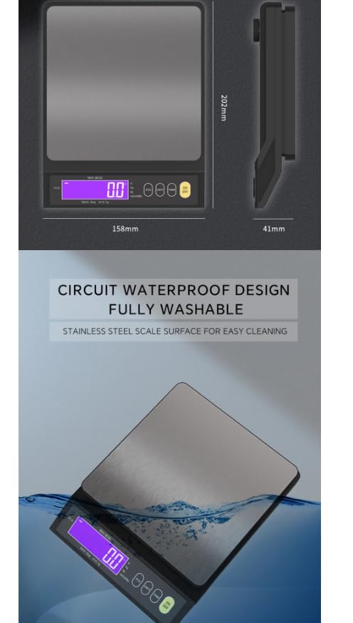 Scale submerged in water, demonstrating waterproof design