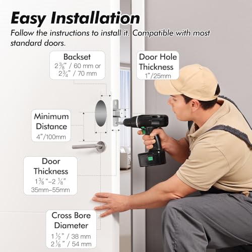 Zylenor Keyless Entry Door Lock, Smart Lock for Front Door with Digital Keypad, Built-in WiFi Deadbolt, App Remote Control with Easy Installation, Upgraded Battery Life thumbnail 6