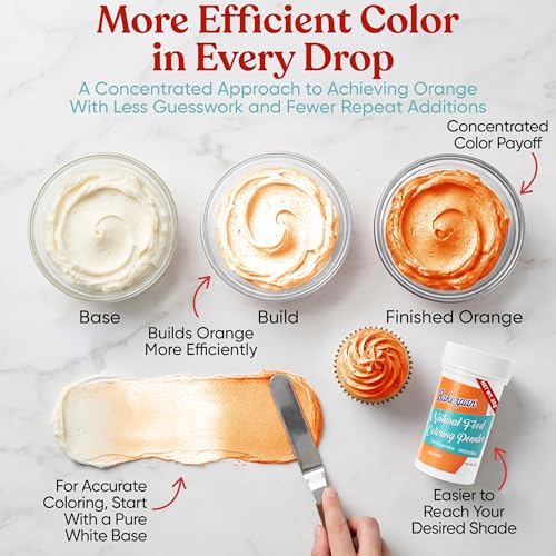 Image of Bakerpan Orange Food Coloring Powder for Baking - 30g Oil Based, Artificial Dye-Free, Plant-Based, Kosher, Gluten-Free - For Buttercream, Chocolate, Candy & Cakes